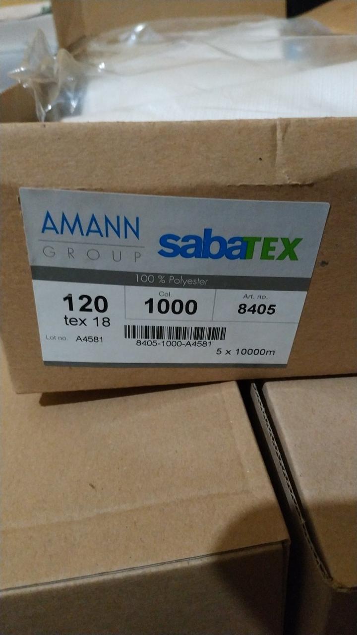 Нитки текстурированные AMANN Sabatex №120 10000м молочный белый (1000) цвет (оверлочка) - фото 8 - id-p590139250