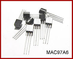 MAC97A6, симистор, 400V, 600 mA.