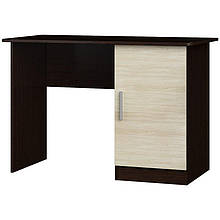 Стіл письмовий в дитячу, для кабінету, офісу з ЛДСП Школяр 5 Еверест, тумба права Венге темний + Дуб молочний