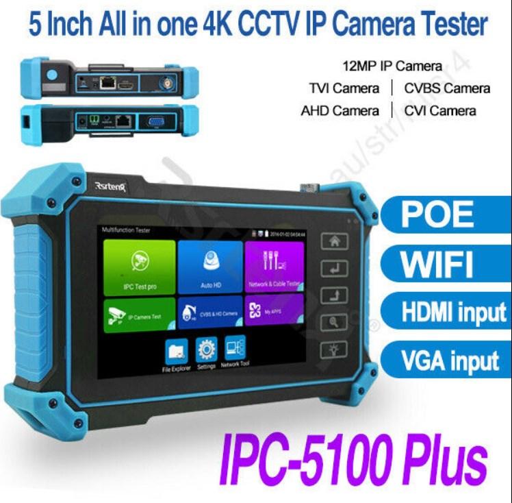 Сервісний монітор-тестер  IPC-5100 Plus 8MP IP CVI TVI AHD 8MPonvif POE 12в, Wi-Fi тестер відеосигналу