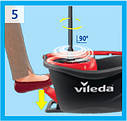 Набір для прибирання швабра+відро Vileda Easy Wring&Clean Turbo, фото 9