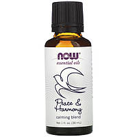 Эфирное масло NOW Foods, Essential Oils "Peace & Harmony" успокаивающая смесь (30 мл)