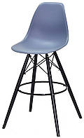 Стул барный Nik - BK 75 см, синий 57 на черных ногах Eames Barstool