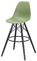 Стул барный Nik - BK 75 см, зеленый 31 на черных ногах Eames Barstool