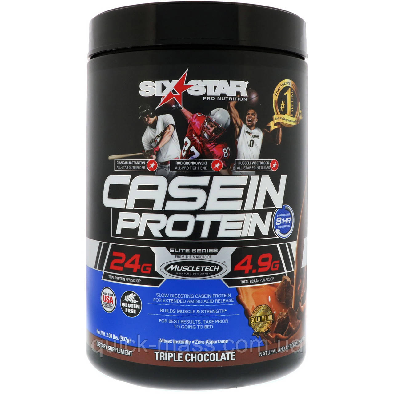Казеїн Muscletech Casein Six Star Pro 907g потрійний шоколад