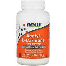 Ацетил L-карнітин NOW Foods "Acetyl L-Carnitine Pure Powder" чистий порошок (85 г)