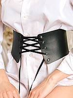 Жіноча шкіряна портупея пояс на ноги Чорна