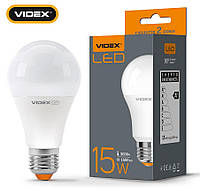 LED лампа світлодіодна VIDEX A65e 15W E27 3000K 220V