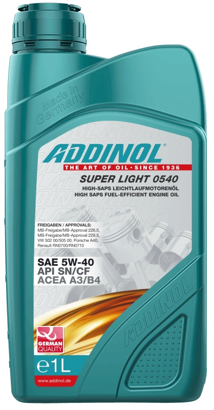 Моторное Масло ADDINOL 5W40 SUPER LIGHT MV0540 1l — Купить Недорого на ...