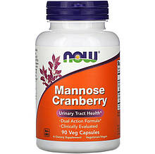D-манноза з журавлиною NOW Foods "Mannose Cranberry" здоров'я сечовивідних шляхів (90 капсул)