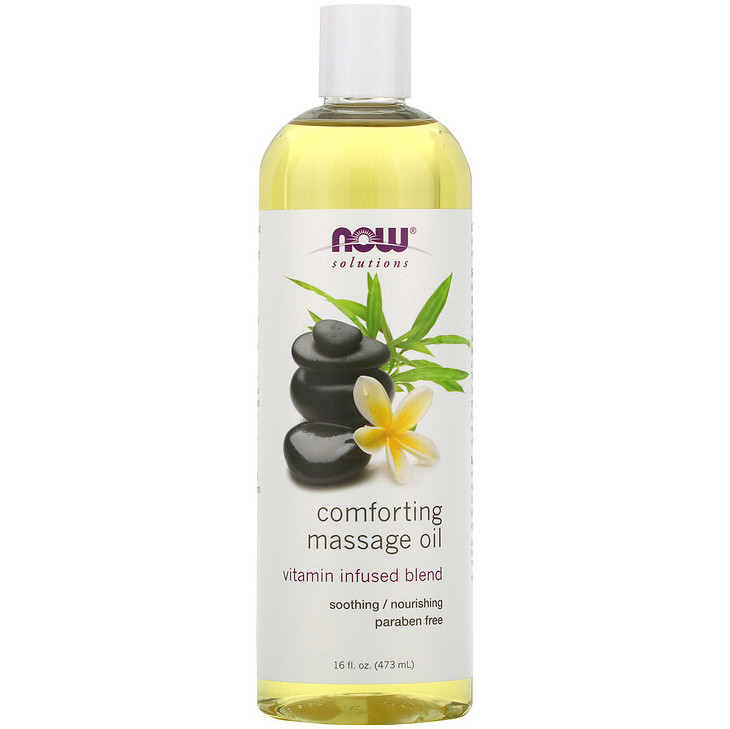 Масажна олія з вітамінами NOW Foods "Comforting Massage Oil" розслаблювальна (473 мл)