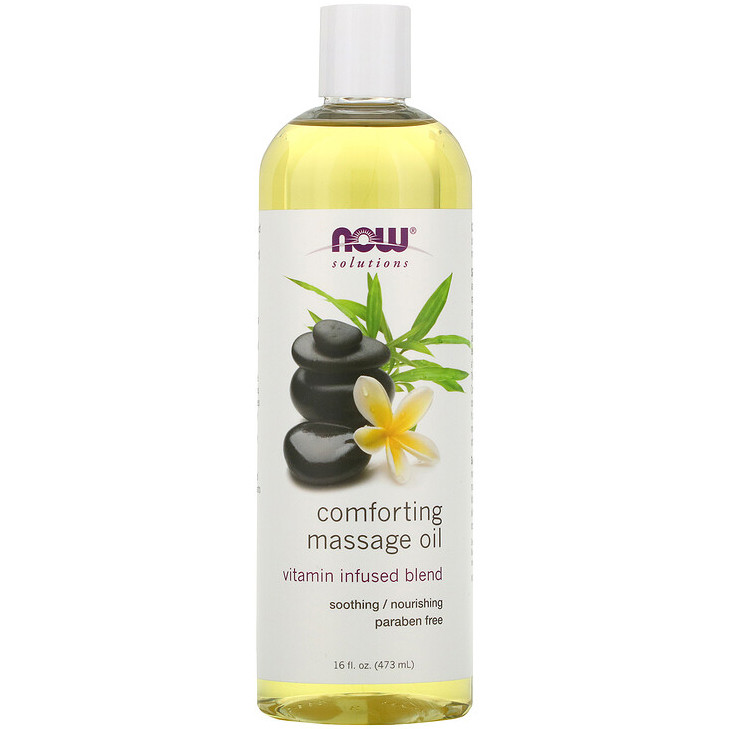 Масажне масло з вітамінами NOW Foods "Comforting Massage Oil" розслабляючу (473 мл)