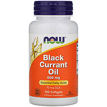 Олія чорної смородини NOW Foods "Black Currant Oil" 500 мг (100 гелевих капсул)