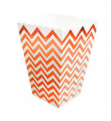 Коробочки для солодкого і попкорну "Зигзаги рожеве золото" (6 шт), 11.5*7*5 см