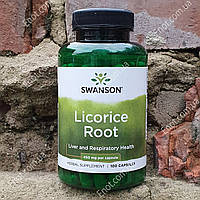 Корень лакрицы / солодки Swanson Licorice Root 450 мг 100 капсул