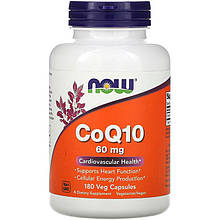 Коензим Q10 NOW Foods "CoQ10" підтримка серцево-судинної системи, 60 мг (180 капсул)