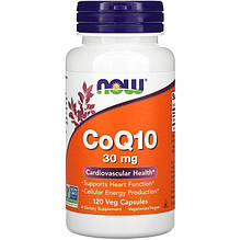 Коензим Q10 NOW Foods "CoQ10" підтримка серцево-судинної системи, 30 мг (120 капсул)