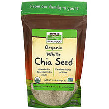 Органічне біле насіння чіа NOW Foods, Real Food "Organic White Chia Seed" (454 г)