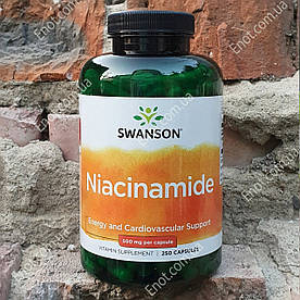 Swanson Niacinamide (Ніацинамід / Никотиномид) 500 мг 250 капсул