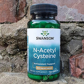 Відхаркуюче Swanson N-Acetyl Cysteine (N-Ацетил цистеїн) 600 мг 100 капсул