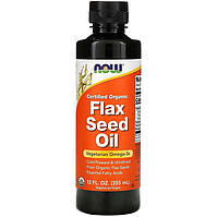 Органическое льняное масло NOW Foods "Organic Flax Seed Oil" (355 мл)