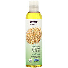 Органічна кунжутна олія NOW Foods, Solutions "Organic Sesame Seed Oil" (237 мл)