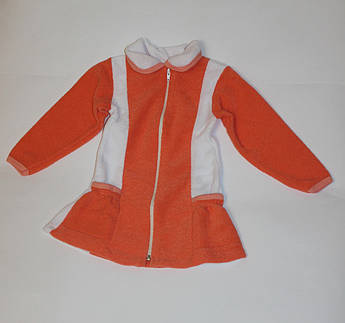 Теплий персиковий халат з начосом для дівчинки Розмір 86 - 92 см