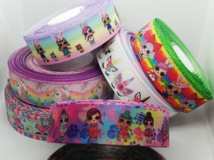 Репсова стрічка з малюнком на метраж. Ціна за 1м.