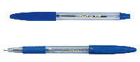 Ручка шариковая Buromax CLASSIC GRIP BM.8100, 0,7 мм, прозрачный пластиковый корпус, резиновый грип