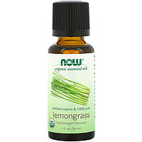 Органическое эфирное масло лемонграсса NOW Foods, Organic Essential Oils "Lemongrass" (30 мл)