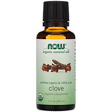 Органічна ефірна олія гвоздики NOW Foods, Organic Essential Oils "Clove" (30 мл)