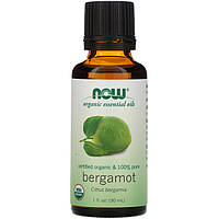 Органічна ефірна олія бергамоту NOW Foods, Organic Essential Oils "Bergamot" (30 мл)