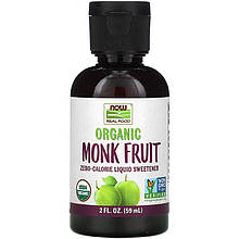 Рідкий підсолоджувач архіт NOW Foods "Organic Monk Fruit" органічний (59 мл)