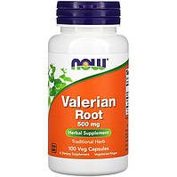 Корень валерианы NOW Foods "Valerian Root" 500 мг (100 капсул)