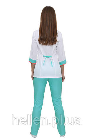 Медичний костюм Куба білий з м'ятним, фото 2