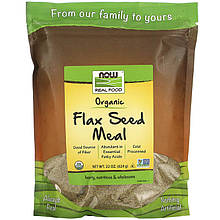 Лляне харчування NOW Foods, Real Food "Flax Seed Meal" сертифіковане, органічне (624 г)