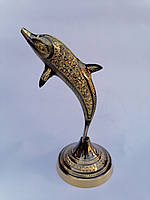 Латунь Статуетка Дельфін на підставці з латуні висота 20 см