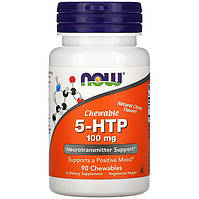 5-гидрокситриптофан NOW Foods "Chewable 5-HTP" с цитрусовым вкусом, 100 мг (90 жевательных таблеток)