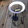 Кільцева Led-лампа Ring Light 16 см на круглому штативі з тримачем для смартфона, фото 6