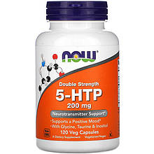 5-гідрокситриптофан NOW Foods "5-HTP" подвійна концентрація, 200 мг (120 капсул)