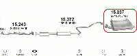 Глушитель (выхлопная система) NISSAN PRIMERA 1.6i 16V (1597 см3) P11E (99-02гг) (седан/хетчбэк) (QG16DE)