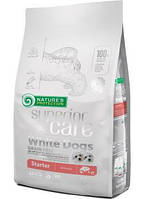 Nature s Protection White Dogs Grain Free Starter сухой корм для щенков с белой шерстью с лососем, 10 кг