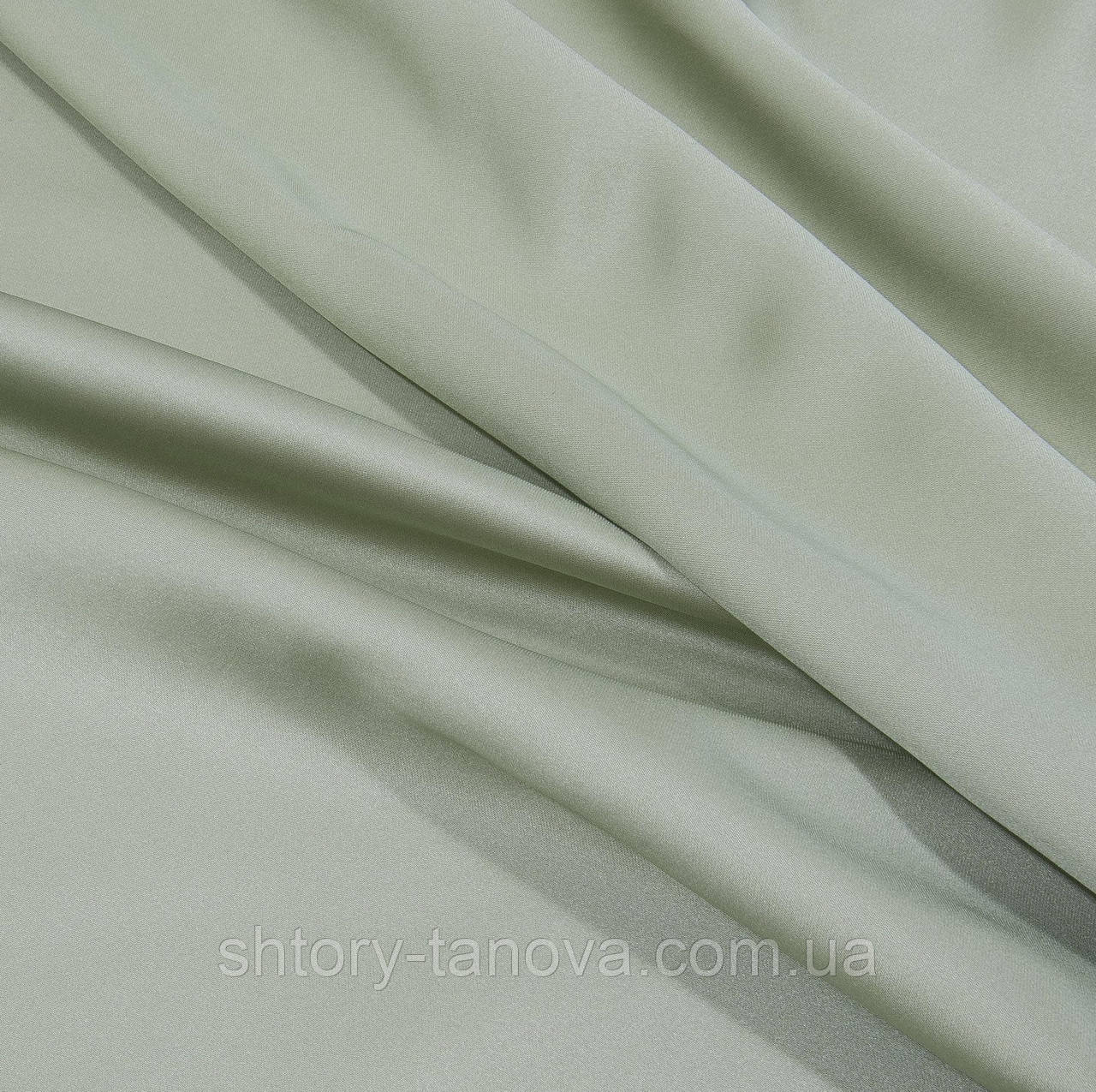 Тканина для портьєр атлас компаньйон оливка однотонний, фото 1