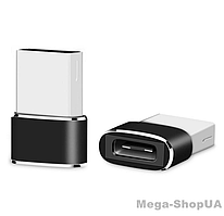 Перехідник USB Male to Type-C Female Adapter Converter. Адаптер TypeC (мама) - USB (тато) Чорний CV11GF