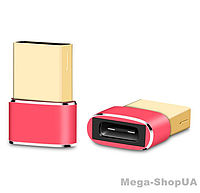 Переходник USB Male to Type-C Female Adapter Converter. Адаптер TypeC (мама) - USB (папа) Красный CV11GF