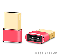 Перехідник USB Male to Type-C Female Adapter Converter. Адаптер TypeC (мама) - USB (тато) Червоний CV11GF