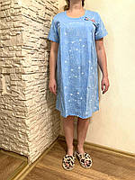 Красивая рубашка для кормящих женщин из хлопка, ночная сорочка.раз. 52,54 ( 2,3 XL)