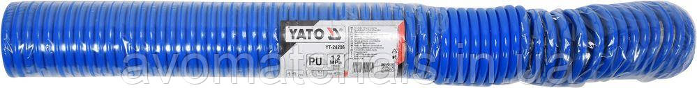 Полиуретановый спиральный шланг для компрессора 6,5х10 мм 15 метров Yato YT-24206 - фото 2 - id-p1328152854