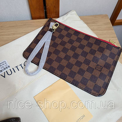 Сумка Louis Vuitton Neverfull Medium шкіра, коричнева шахматка, фото 5