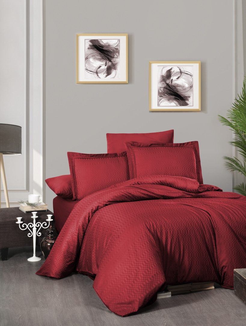 Постільна Білизна First Choice Deluxe Satin Chakers Red, фото 1